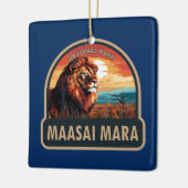Maasai Mara Nationaal Reservaat Leeuw Reiskunst Keramisch Ornament (Links)
