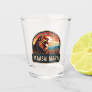 Maasai Mara Nationaal Reservaat Leeuw Reiskunst Shot Glas