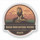 Maasai Mara, Nationaal Reservaat, Majestueuze Leeu Sticker (Voorkant)
