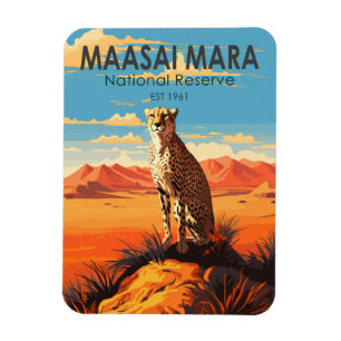 Maasai Mara National Reserve Cheetah Travel Art Magneet