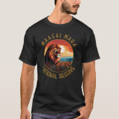 Maasai Mara Nationale Reserve Leeuw Retro Noodlijd T-shirt (Voorkant)