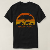 Maasai Mara Safari Elephant Lion Sunset Kenia Safa T-shirt (Design voorkant)
