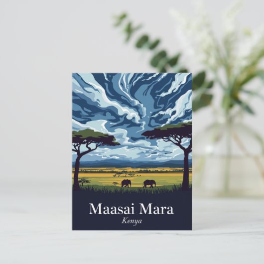 Maasai Mara Twilight Safari Briefkaart (Staand voorkant)