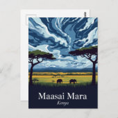 Maasai Mara Twilight Safari Briefkaart (Voorkant / Achterkant)