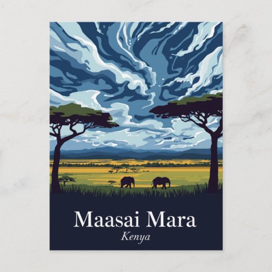 Maasai Mara Twilight Safari Briefkaart (Voorkant)