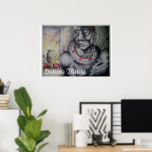 Maasai moeder en kind met Lion Art Print / Graphic (Thuiskantoor)