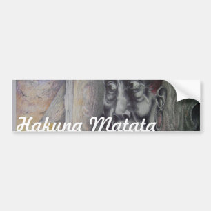 Maasai moeder en kind met Lion Art Print / Graphic Bumpersticker