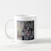 Maasai moeder en kind met Lion Art Print / Graphic Koffiemok (Links)