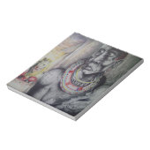 Maasai moeder en kind met Lion Art Print / Graphic Notitieblok (Linkerzijde)