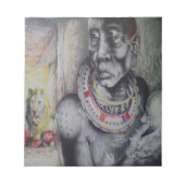 Maasai moeder en kind met Lion Art Print / Graphic Notitieblok (Voorkant)