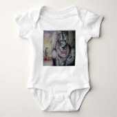 Maasai moeder en kind met Lion Art Print / Graphic Romper (Voorkant)