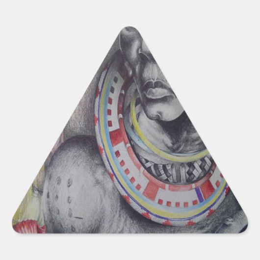 Maasai moeder en kind met Lion Art Print / Graphic Sticker (Voorkant)