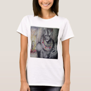 Maasai moeder en kind met Lion Art Print / Graphic T-shirt