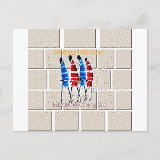 Maasai Morans Christelijke kunst Print Briefkaart (Voorkant)