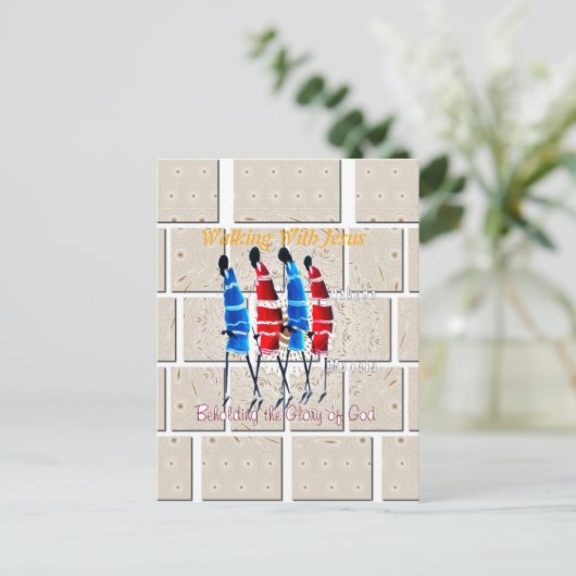 Maasai Morans Christelijke kunst Print Briefkaart (Staand voorkant)