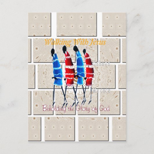 Maasai Morans Christelijke kunst Print Briefkaart (Voorkant)