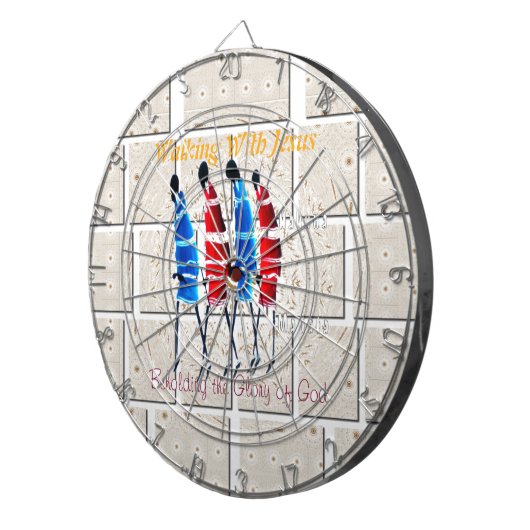 Maasai Morans Christelijke kunst Print Dartbord (Voorkant Rechts)