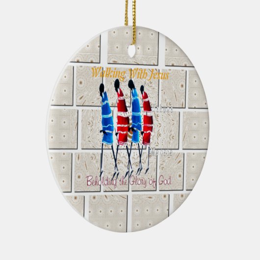 Maasai Morans Christelijke kunst Print Keramisch Ornament (Rechts)