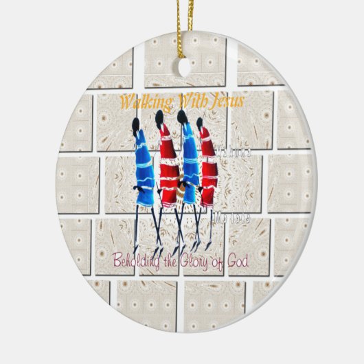 Maasai Morans Christelijke kunst Print Keramisch Ornament (Links)