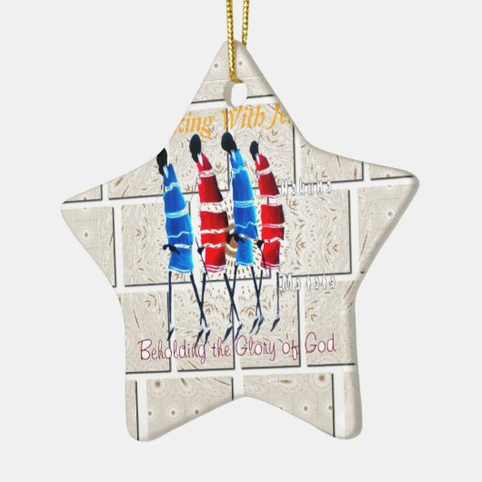 Maasai Morans Christelijke kunst Print Keramisch Ornament (Links)