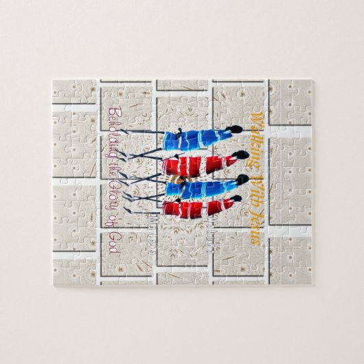 Maasai Morans Christelijke kunst Print Legpuzzel (Horizontaal)