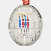 Maasai Morans Christelijke kunst Print Metalen Ornament (Links)
