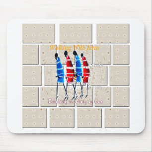 Maasai Morans Christelijke kunst Print Muismat