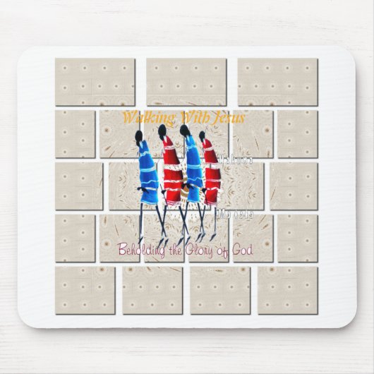 Maasai Morans Christelijke kunst Print Muismat (Voorkant)