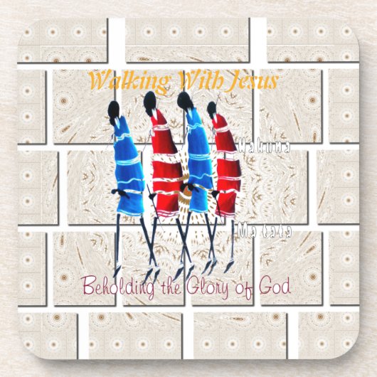 Maasai Morans Christelijke kunst Print Onderzetter (Voorkant)