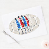 Maasai Morans Christelijke kunst Print Ovale Sticker (Envelop)