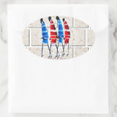 Maasai Morans Christelijke kunst Print Ovale Sticker (Tas)