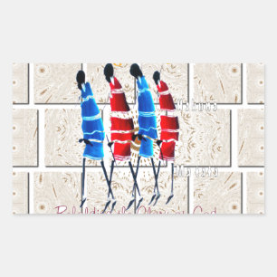 Maasai Morans Christelijke kunst Print Rechthoekige Sticker