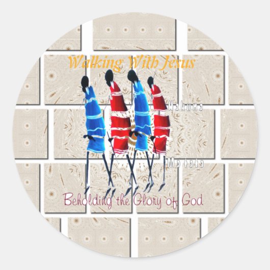 Maasai Morans Christelijke kunst Print Ronde Sticker (Voorkant)