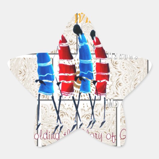 Maasai Morans Christelijke kunst Print Ster Sticker (Voorkant)