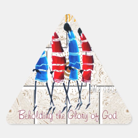 Maasai Morans Christelijke kunst Print Sticker (Voorkant)