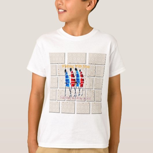 Maasai Morans Christelijke kunst Print T-shirt (Voorkant)