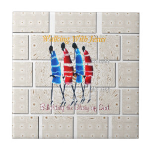 Maasai Morans Christelijke kunst Print Tegeltje