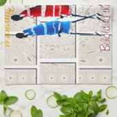 Maasai Morans Christelijke kunst Print Theedoek (Gevouwen)