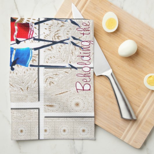 Maasai Morans Christelijke kunst Print Theedoek (Quarter Fold)