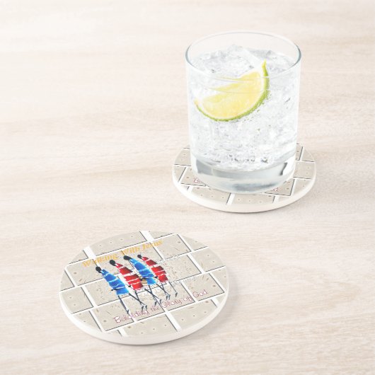 Maasai Morans Christelijke kunst Print Zandsteen Onderzetter (Zijkant)