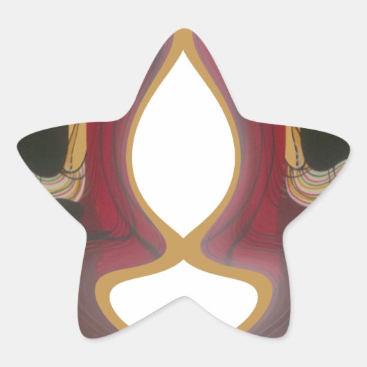 Maasai Mozaïek: Een viering van het leven in een l Ster Sticker (Voorkant)