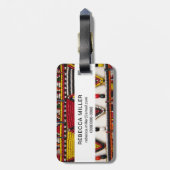 Maasai Stam Kralenwerk Bagagelabel (Achterkant verticaal)