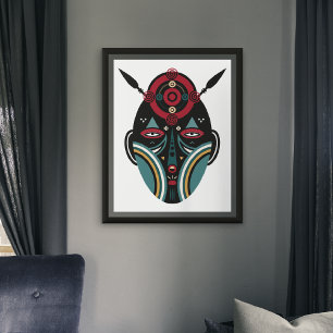 Maasai Stam Masker Canvas Afdruk