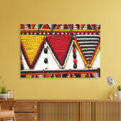 Maasai-stamkralenwerk Canvas Afdruk (Insitu (Woonkamer))