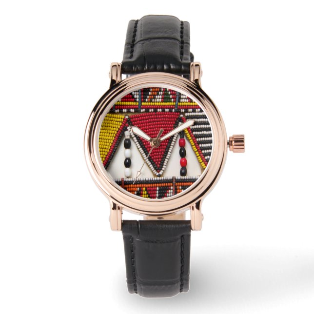 Maasai-stamkralenwerk Horloge (Voorkant)
