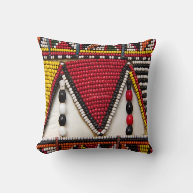 Maasai-stamkralenwerk Kussen (Voorkant)