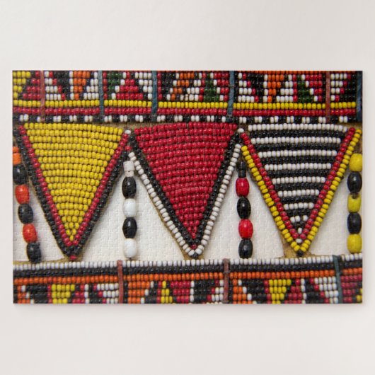 Maasai-stamkralenwerk Legpuzzel (Horizontaal)