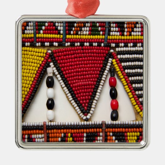 Maasai-stamkralenwerk Metalen Ornament (Voorkant)
