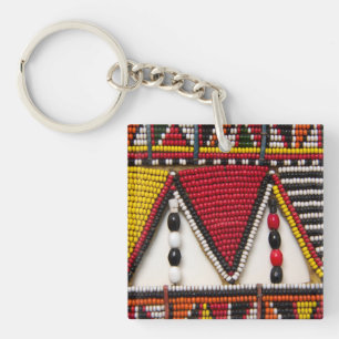Maasai-stamkralenwerk Sleutelhanger
