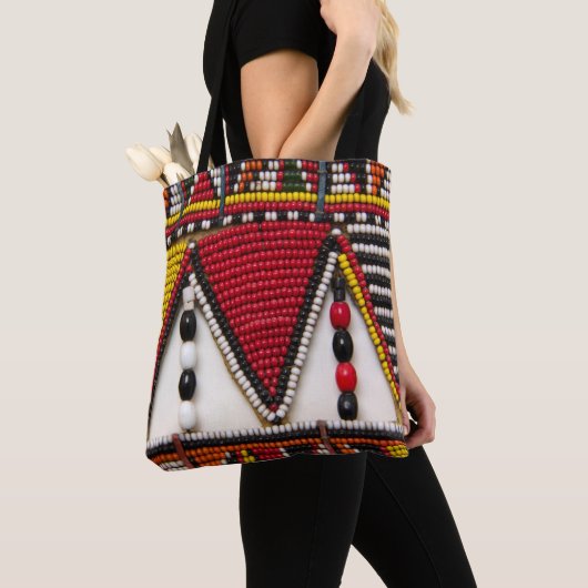 Maasai-stamkralenwerk Tote Bag (Dichtbij)